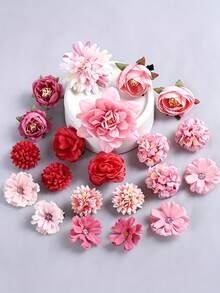 21pcs Bohemian 3D Rose Flower Hair Clips Set, Suitable For Sweet Girls To Wear In Daily Life Or As Bridal Wedding Party Headwear, Romantic Gift For Women/Girls, Purple And Pink Boho, Pink Accessories Valentine's Day Valentines Summer Claw Clips Hair Claws Hair Barrettes, School Stuff, College, Pink Hair Clips, Vacation Outfits Woman, Hair Accessories, Spring, Hairpin,Holiday,Travel - Multicolor - View 15