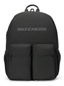 Skechers Unisex Durable Water-Resistant Large Capacity Student Backpack With Multiple Compartments For School And Commuting, Minimalist Design, Size: Approx. 47x32x15cm - Black - View 1