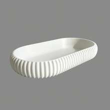 Striped Oval Multi-Functional Storage Tray, 3D Printed Design Plastic Material; Minimalist Style Storage Dish; Suitable For Entryway, Vanity, Bathroom And Office Desk Decoration Multi-Purpose Key, Coin, Jewelry Storage Tray; Practical Housewarming Gift Storage. - Multicolor - View 6