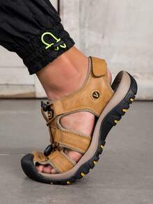 Men's Sandals Water Shoes Outdoor Closed-Toe Sandals 47 48 Plus Size Breathable Hook And Loop Beach Shoes Driving Shoes Hiking Shoes - Brown - View 2