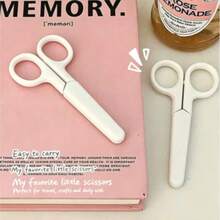 3pcs Mini White Scissors, Portable Stainless Steel Paper Cutter, Handmade Stationery, Office And Study Gift, Men's Tool. - AA - View 6