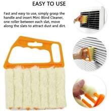 Blind Cleaner Brush , Blinds Dust Shutters , Mini Washable & Removable Window Air Conditioner Duster With 7 Slat Handheld Household Kitchen Cleaning Tools , For Awnings , Siding , Vinyl , Car , Fan - Default - View 2