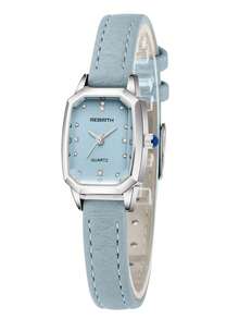 1pc Women's Small Square Watch, Vintage Minimalist Fashion Versatile Quartz Wristwatch, Commuter Versatile Women's Watch - Blue - View 8