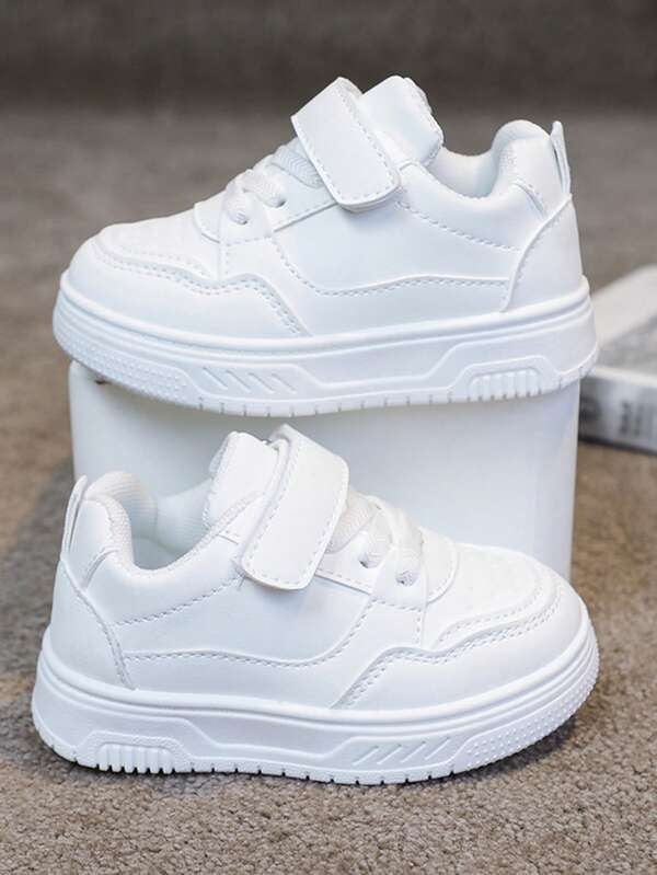 1 Pair Kids' Sports Shoes, Boys' & Girls' Casual Versatile Sneakers, Fashionable Outdoor Athletic Shoes With Hook And Loop Closure