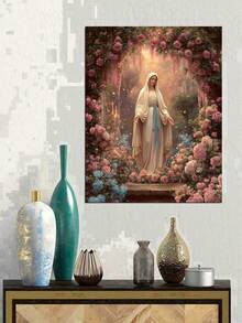 5D Diamond Painting Kits For Adults, Virgin Mary Garden Christian, Sacred Religious Painting, Blessed Mother Full Round Drill Diamond Art Kit, Religious DIY Diamond Dots Gem Painting For Home Wall Decor Christian Gift - round diamond - View 7