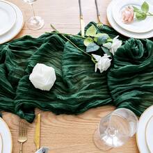 1pc Cheesecloth Table Runner, Semi-Transparent Gauze Tablecloth, Bohemian Or Rustic Style Wedding Table Decor, Suitable For Wedding Decoration, Arch Drapery, Bridal Shower, Holiday Party Decor - Multicolor - View 49