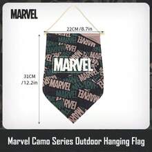 Mesuca Bendera Segitiga Hiasan Dinding Dekoratif Motif Kamuflase Marvel, Warna Bumi, Kain Tahan Lama, Portabel untuk Berkemah, Ruang Dalam Ruangan, Pesta, Dekorasi Latar Belakang 1 buah - Hijau Tentara - View 3