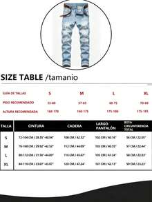Jeans desgastados rotos para hombre, estilo relajado, mezclilla transpirable, no causa incomodidad en uso prolongado, ideal para todo el día, envío  México UDPJN - Azul - Ver 2