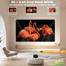 Smart Mini Projector, 1280*720P Native Support 4K Android 11, Equipped With Bluetooth 5.0 And Dual-Band WiFi 6, 300 ANSI Allwinner H713 Chip, Portable Outdoor Home Theater, Includes Screen And Remote Control, Suitable For Movie Night, Home And Office Use - EU C Type Plug(220-240V) - View 10