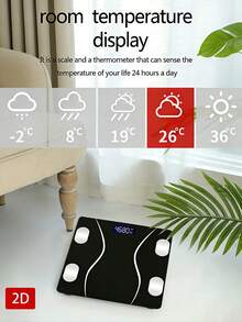 1pc Digital Bathroom Scale, High Precision Weight Scale, With Backlit LCD Display, Rounded Design, Portable Design, High Aesthetic Exquisite Weight Scale, 400lbs - A - View 7