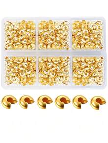 600/300個 4mm 開口半圓壓紋珠帽，適用於珠寶手工製作 - 彩色 - 查看 8