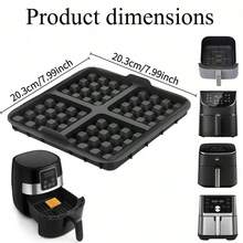 2‑Pack Silicone Waffle Molds, Non‑Stick Air Fryer Waffle Baking Mold, Heat‑Resistant Bakeware For Air Fryer & Oven, Kitchen Baking Accessories - View 4