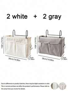 2pcs/1pc Multifunctional Dorm Hanging Storage Bag, Fabric Bedside Phone Organizer, Top Bunk Bedside Storage Tool, Student Sundries And Bed Sheet Hanging Basket, Dorm Storage Tool, Bedside Storage Bag, Storage Supplies - Multicolor - View 14