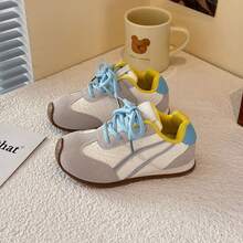 Children's Soft Sole Lightweight Shoes.Retro Colorblock Casual Shoes.Campus Daily Versatile Sports Shoes - Baby Blue - View 3