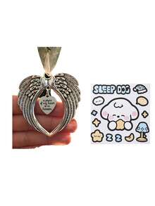3/1pc Vintage Angel Wings Memorial Heart-Shaped Christmas Hanging Ornament, "A Piece Of My Heart Stays In Heaven" Remembrance Heart Pendant, Memorial Keepsake, Suitable For Christmas Tree, Car Hanging, Home Decor For Halloween, Christmas - Multiple Styles - View 14