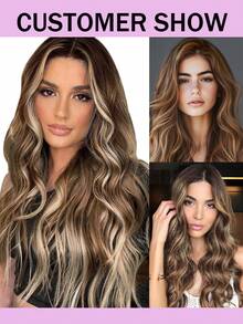 Highlight #4/27 Body Wave One Piece Clip In Hair Extensions Brazilian Human Hair 5 Clips Inner Layer Hidden Human Hair Extensions - S4/27 - View 5