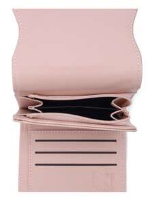 Popular Short Wallet Multi-Functional 70% Off Bag Student Coin Zipper Wallet Multi-Card Slot ID Card Storage Bag Daily Travel Short Wallet - Pink - View 4