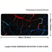 1 Pc Large Gaming Mouse Pad, XXL Strata Liquid Desk Mat, Non-Slip Rubber Base Game Mouse Mat, Computer Keyboard Mats Pad, Big Mousepad, Black Line Cool Large Mousepad, For Home Office Gaming Desktop Working - View 12