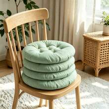 4pcs Casual Style Polyester Chair Pads, Soft Round Seat Cushions, Durable Knitted Design, Suitable For Garden, Dining Room, Office And Living Room Chairs - A - View 5