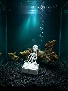 1pc Dancing Fish Tank Skeleton Ornament, Unique Fish Tank Decoration, Laughing Dancing Skeleton, Ideal Gift For Fish Hobbyists, Suitable For Halloween, Bathtub Decor, Adding Oxygen To Fish Tank - Happy Aquarium - View 7