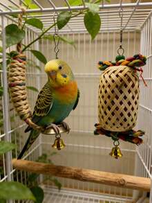 Long Lantern Bird Toy Christmas Parrot Toy Colorful Paper Chewing Boredom Relief Lantern Toy Bird Cage Decoration - View 6