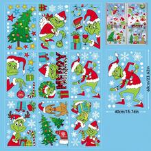 The Grinch 9 قطع ملصقات زخرفية عيد الميلاد لجدران غرفة المعيشة والزجاج، ملصقات كهروستاتيكية، ديكورات احتفالية، ديكورات العطلات وإكسسوارات الصور، هدايا حفلات عيد الميلاد وأعياد الميلاد، مناسبة لديكور المنزل الداخلي، ديكورات حفلات عيد الميلاد. - متعدد الألوان - مشاهدة 8