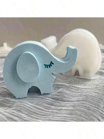 Flat Cute Elephant Candle Silicone Mold DIY Animal Handmade Soap Resin Aromatherapy Candle Plaster Diffuser Stone Decor Mold
