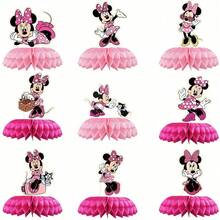 BUTTBILL Cartoon Mouse Theme Pink Bunting Hanging Swirls 3D Paper Flower Table Decor Cute Cartoon Style Birthday Party Gathering Decoration - Multicolor - View 5