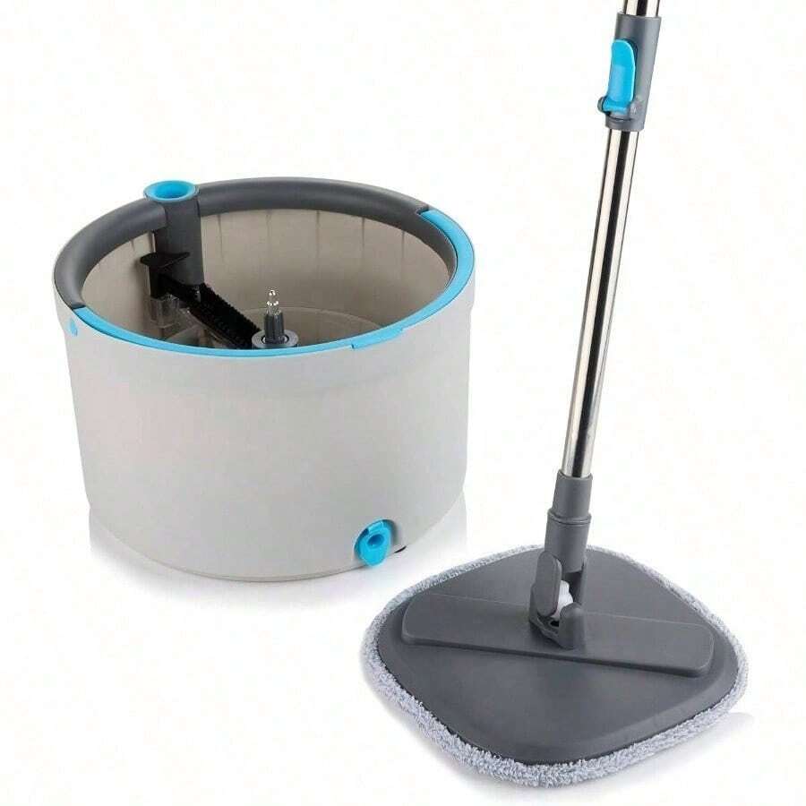 Spin Mop, Spin Rinse Wringing System, Reusable Powerful Microfibre Pad, Dual Cavity Bucket With Sturdy Handle - Spin Mop - View 1