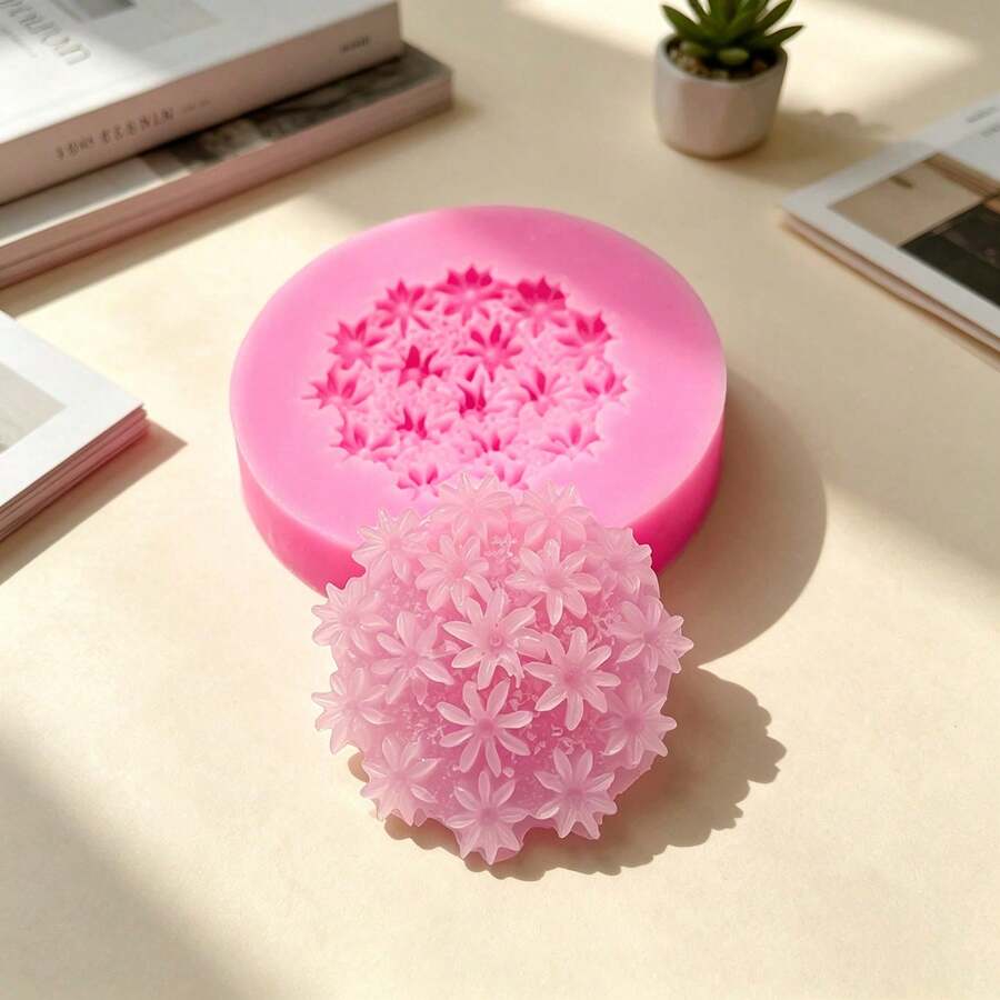 3pcs 3D Flower Shape Silicone Molds, DIY Decorative Accessories, Suitable For Handmade Arts And Crafts, Easy Release, Reusable, Non-Food Contact - Multicolor - View 1