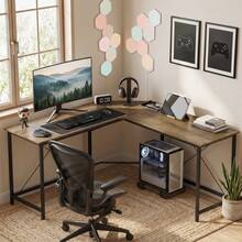 Corner L-Shape Computer Desk PC Workstation Writing Gaming Table Home Office On-Site - 1 - View 2