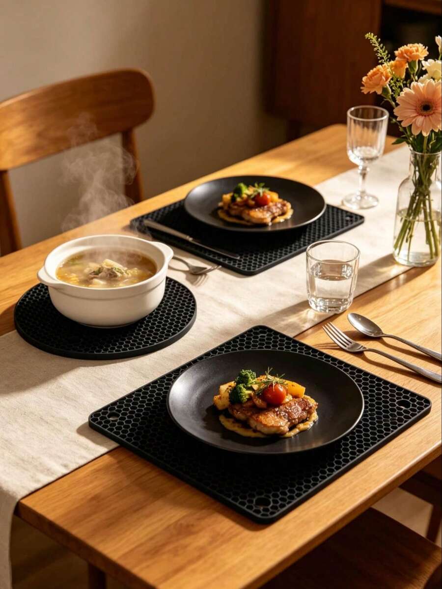 4 Pieces Of Silicone Insulation Pads - Heat-Resistant And Anti Slip Pads, Kitchen Insulation Pads, Washable And Durable Multifunctional Insulation Pads, Suitable For Pot Mats, Can Openers, Teapot Mats, Spoon Holders, Coasters, And Anti Slip Pads