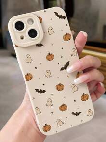 1pc Personalized Halloween Pumpkin Ghost Bat Pattern White Pupil Full Coverage Lens Anti-Drop Anti-Fingerprint Phone Case Compatible With IPhone 16/16Pro/16Plus/15/15ProMax/15Pro/11/12/13/14ProMax/11Pro/11ProMax/12Pro/12ProMax/13Pro/13ProMax/14Pro/14ProMax Soft Shell Premium Creative - Multicolor - View 4
