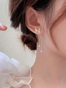 topshiny Anting Menjuntai - Yellow Gold - View 5