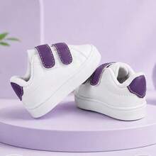 MT Mania de Tenis Tênis Infantil Casual Branco com Roxo Unissex Fechamento em calce facil Confortável Antiderrapante - Roxo - Visão 1