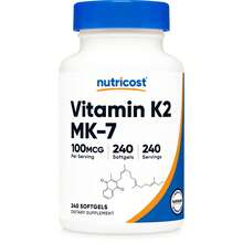 Nutricost Vitamin K2 MK7 100 Mcg, 240 Softgels - Gluten Free And Non-GMO MK7 | K2, Bone Health, Heart Health, Lab Tested, Non-GMO, Premium Quality - 其他 - 查看 1
