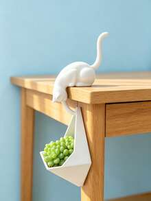 1pc Creative Hanging Cat Figurine, Cat Statue With Tail Hook Design For Desk Edge, Cute Home Bookshelf Decor, Can Hang Keys, Small Lanterns, Succulent Pots, Suitable For Bookshelf And Desk, Perfect New Year, Valentine's Day Gift - Multicolor - View 1