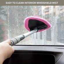 Microfiber Car Windshield Cleaning Tool - Extendable Handle Cloth Head Car Interior & Exterior Glass Wiper Set - Multiple Styles - View 1
