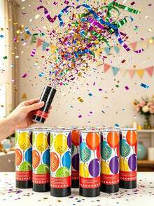 3pcs Spring-Loaded Mini Colorful Confetti Poppers, Suitable For Birthday Party, Halloween Party, Wedding Decoration, Party Supplies, Christmas Decoration, Bachelorette Party Supplies - Terms and Conditions - View 2