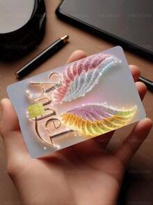 1pc "Angel" Official Credit Card Sticker Privacy Protection Card Skin, Angel Diamond Wings Holiday Gift PVC Material Anti-Fingerprint Anti-Scratch Wear-Resistant Card Sleeve Skin, Suitable For Small Chip Cards, Bank Cards, Credit Cards, Transit Cards, Student Campus Cards Personalized DIY - Multicolor - View 9