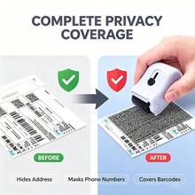ABS Privacy Protection Roller Stamp – Covers Sensitive Information And Addresses To Prevent Identity Theft And Data Leaks; Stylish Design And Premium Feel; Ideal For School Use And Back-To-School Needs. (Pack Includes Replacement Ink And Storage Box) - A - View 5