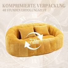 Bean Bag Sofa - Beige Chenille, Comfortable Accent Chair For Home And Outdoor Use - 黃色 - 查看 7