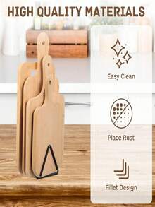 Cutting Board Storage Box, Triangular Cutting Board Rack, Black Metal Cutting Board Holder, Pot Lid Storage Rack, Suitable For Cabinet Countertop - Multicolor - View 6