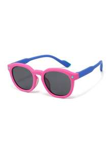 1 Pair Kids Fashion Dual-Color Silicone Sunglasses, Suitable For 3-14 Years Old Boys And Girls, Versatile Kids Eyewear, Personalized Photo Posing, Comfortable And Ultra-Lightweight - Multicolor - View 17