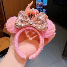 Disney 1pc Women's Mickey Minnie Mouse Ear Headband, Bow Design, Princess Decoration, Party Birthday Carnival Hair Accessory Gift - Star - View 6