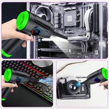 無線電動除塵吹風機 51000RPM 便攜式吹風機，4段式LCD顯示，3000mAh USB充電，15-45分鐘運行時間，90°可折疊手柄，多種噴嘴，適用於電腦、鍵盤、遊戲機、汽車的除塵清潔器，可取代一次性壓縮空氣罐 - 綠色 - 查看 11