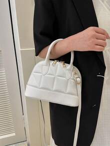 Women's Shell Quilted Handbag - White - View 2