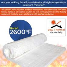 Simond Store Ceramic Fiber Insulation Blanket, 1" Thick x 24"x 12" 2600F #8 Fireproof Insulation for Kilns, Forge, Furnace - 1 x 12 x 24 1 ud. - Ver 4
