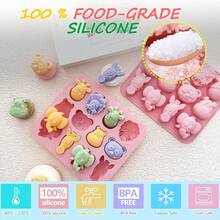 1 Pack Animal Silicone Molds For Chocolate Candy Jelly Cute Panda Lion Elephant Hippo Shapes Versatile DIY Tools For Cake Decorating Soap Candle Making Ice Cubes - Multicolor - View 2