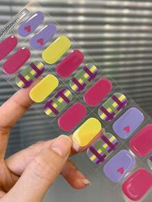 Stiker Kuku Gel Setengah Kering, 20 Buah, Tahan Lama, Kualitas Salon, Stiker Kuku Gel Mudah Dipasang & Dilepas dengan Lampu UV - MultiWarna - View 6